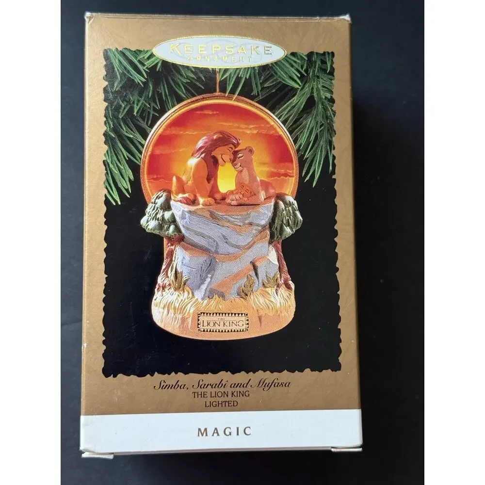 Hallmark 1997 Lion King Simba Sarabi Mufasa Magic Light Keepsake Ornament